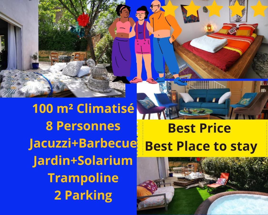 Villa Cool Mediterranean Life 8 People Jacuzzi Barbecue Gametrampoline 2 Parking à Béziers Extérieur photo